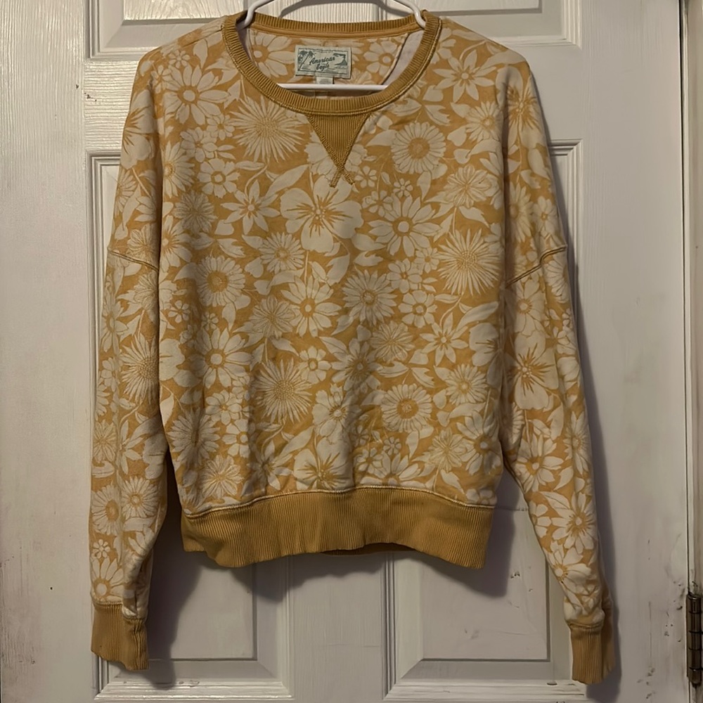 American Eagle Yellow Flowers Sweatshirt